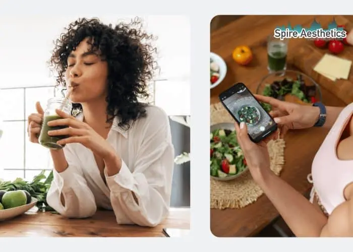 Image of woman looking into her diet and fat freezing Wembley to improve her health